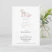 Swan Baby shower Invitation Kaart (Staand voorkant)