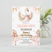Swan Ballet birthday Theme invitation (Debout devant)