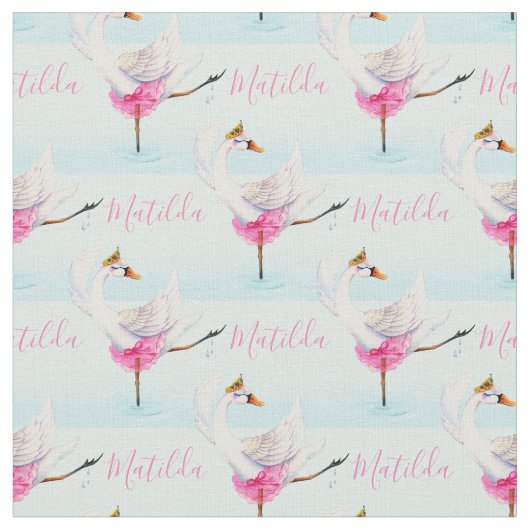 Swan ballet danseur nom personnalisé aqua tissu mo (Fermer)