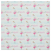 Swan ballet danseur nom personnalisé aqua tissu mo (Échantillon)