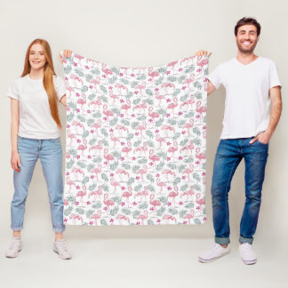 Swan Bird Repeated Pattern Fleece Deken