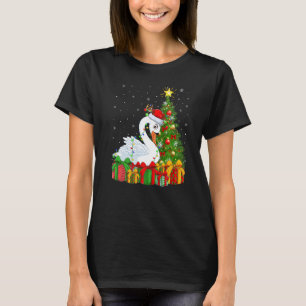 Swan Bird Xmas Holiday Santa Swan kerstboom T-shirt