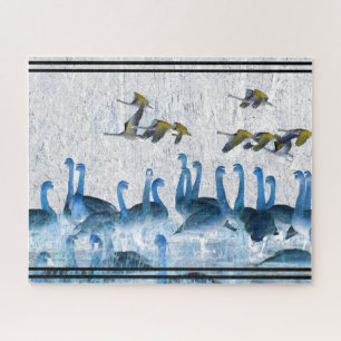 Swan Birds Lake Wildlife Animals Jigsee Puzzle Legpuzzel