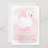 SWAN BIRTHDAY PARTIJ elegant goud bleek roze Kaart (Voorkant)