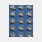 Swan Blue Fleece Blanket (Voorkant)