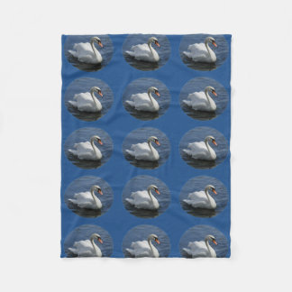 Swan Blue Fleece Blanket Deken