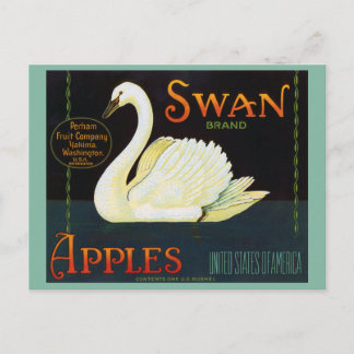 Swan Brand Apples Washington State Crate Label Briefkaart