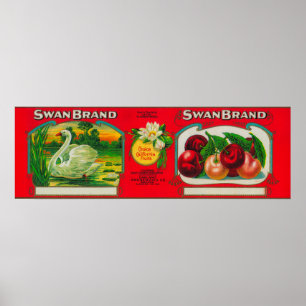 Swan Cherry Label Oakland, CA Poster