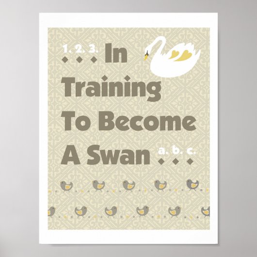 Swan Chicks In Training Poster Print (Devant)