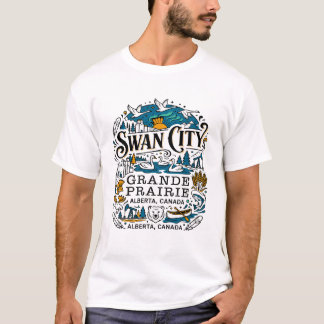 Swan City Grande Prairie Alberta Canada Illustrati T-shirt
