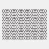 Swan Couple en Hearts over zilver en witbruiloft Inpakpapier Vel (Voorkant 2)