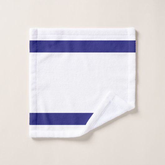 Swan Couple over Navy Blue en White Bad Handdoek (Wasdoekje)