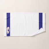 Swan Couple over Navy Blue en White Bad Handdoek (Handdoek)