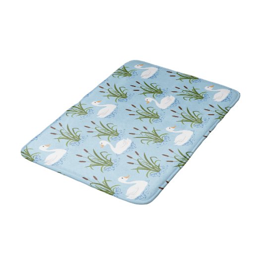 Swan Duck Pond Pattern Badmat (Gekanteld)