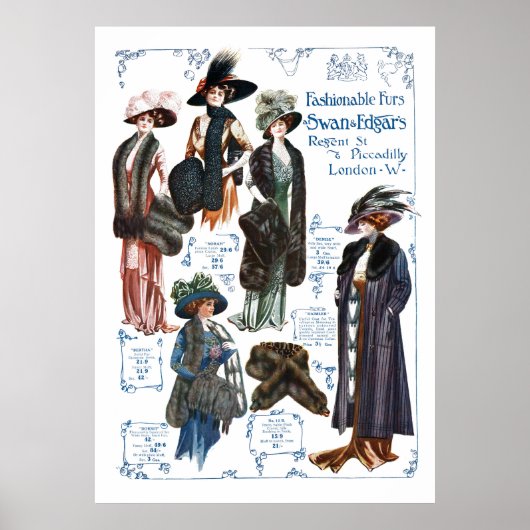 Swan & Edgar's fashionable Furs #A Poster (Voorkant)