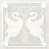 Swan en Rush en Iris Glazen Onderzetter (Achterkant)