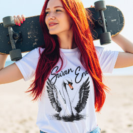  Swan Era Zwart Print T-shirt