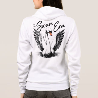  Swan Era Zwart Print voor & achter Hoodie
