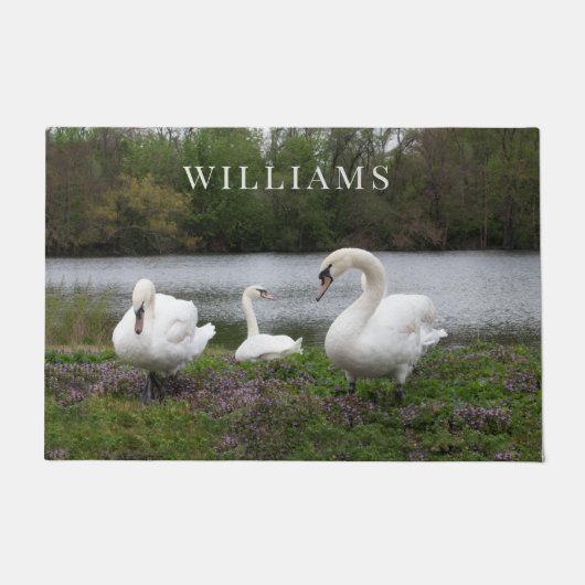 Swan Family gepersonaliseerd Deurmat (Voorkant)