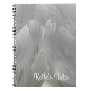 Swan Feathers Close-up Fotograaf Aangepast Notitie Notitieboek