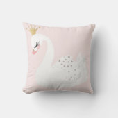 Swan Gold Crown Boho Baby Girl Pink Nursery Pillow Kussen (Voorkant)