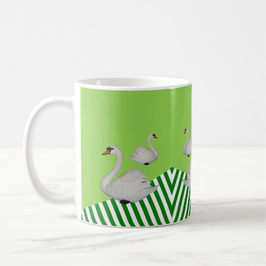 Swan Green Stripe Mok (Links)