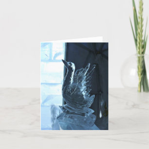 Swan Ice Sculpture, Quebec, Canada Bedankkaart