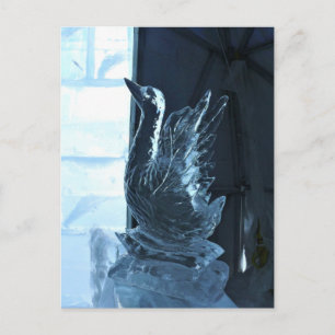 Swan Ice Sculpture, Quebec, Canada Briefkaart