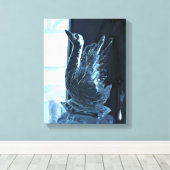 Swan Ice Sculpture, Quebec, Canada Canvas Afdruk (Insitu (Houten vloer))