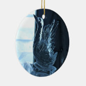 Swan Ice Sculpture, Quebec, Canada Keramisch Ornament (Rechts)