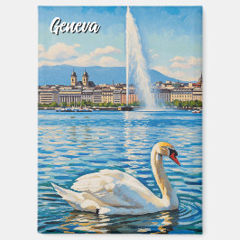 Swan in Geneva Switzerland Travel  Magneet