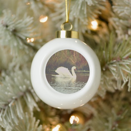 Swan Keramische Bal Ornament (Boom)