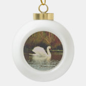 Swan Keramische Bal Ornament (Voorkant)