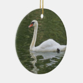 Swan-kerstversiering zwemmen keramisch ornament (Rechts)