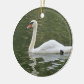Swan-kerstversiering zwemmen keramisch ornament (Links)