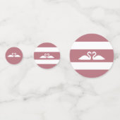 Swan-koppel op roos goud en witte bruiloft confetti (Achterkanten)