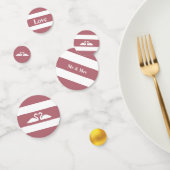 Swan-koppel op roos goud en witte bruiloft confetti (Groep)