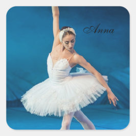 Swan Lake Ballet Dancer Vierkante Sticker