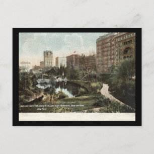 Swan Lake, Central Park, New York City 1909 Vintag Briefkaart