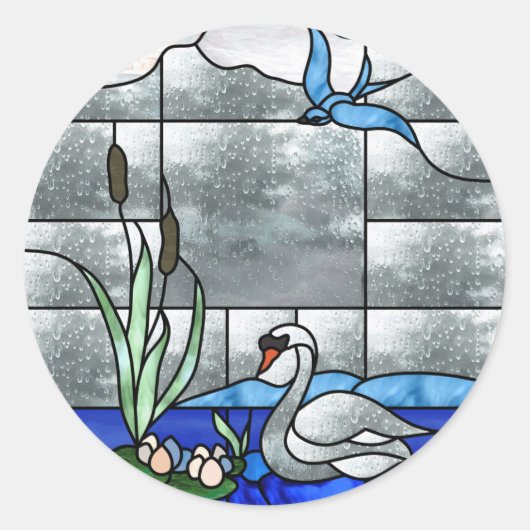 Swan Lake Invitation Sticker (Voorkant)