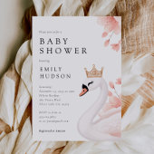 Swan Little Princess Baby shower Kaart