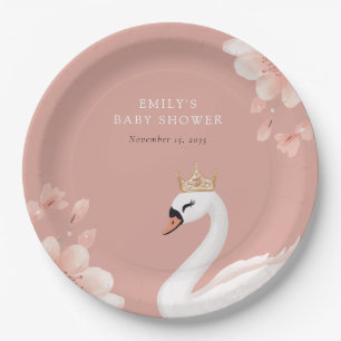 Swan Little Princess Baby shower Papieren Bordje