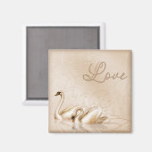 Swan Love Magnet Magneet (Voorkant / Achterkant)