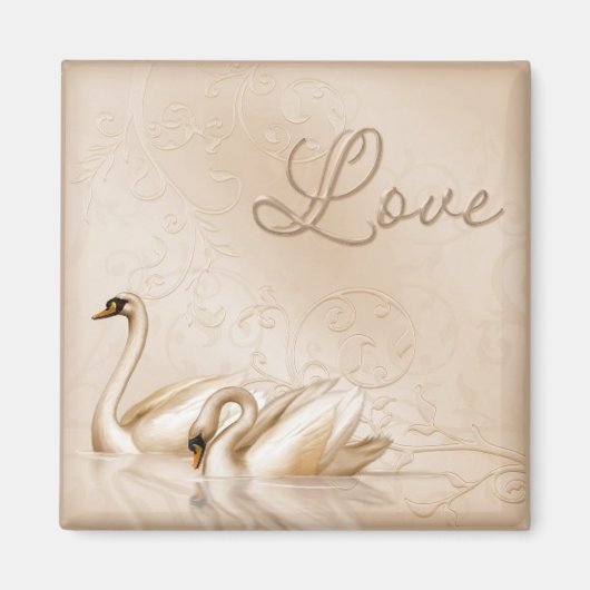 Swan Love Magnet Magneet (Voorkant)