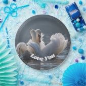 Swan-Love- Papieren Bordje (Feest)