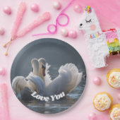 Swan-Love- Papieren Bordje (Feest)