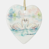 Swan Lovers - Valentine's Day Keramisch Ornament (Rechts)