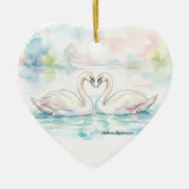 Swan Lovers - Valentine's Day Keramisch Ornament
