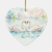 Swan Lovers - Valentine's Day Keramisch Ornament (Achterkant)