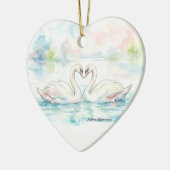 Swan Lovers - Valentine's Day Keramisch Ornament (Links)